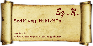Szávay Miklós névjegykártya