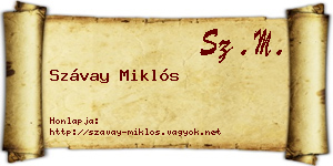 Szávay Miklós névjegykártya